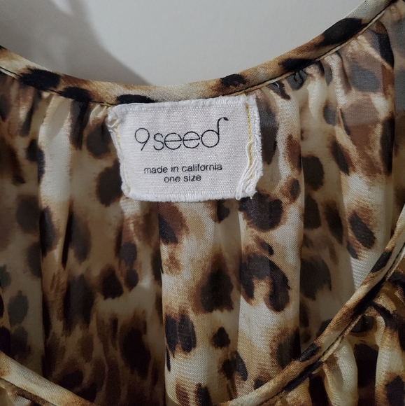 9seed Designer Beachwear Cheetah Print Swim Cover-up - Picture 3 of 6